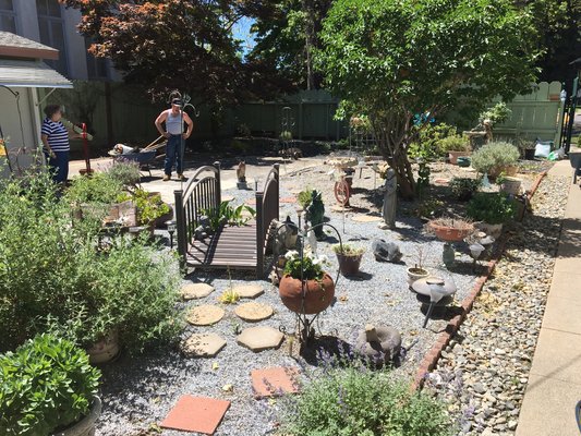 Custom backyard 2018 - This client had a beautiful house with an ugly yard. She gave us full creative freedom and this is what we came up with. Multiple custom stone planters along with wood trellis and flagstone seating area make this yard photoshoot ready! Custom backyard 2018 - This client had a beautiful house with an ugly yard. She gave us full creative freedom and this is what we came up with. Multiple custom stone planters along with wood trellis and flagstone seating area make this yard photoshoot ready!