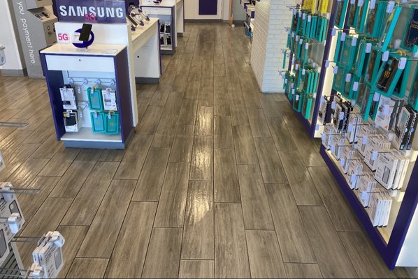 Floor Mop & Shine 2021 - Prior to our cleaning, those floors were dull and dry due to consistent foot traffic. After dusting the counters, sanitizing the store, we gave it a clean sweep, then we did a Concentrated Mop & Shine and brought those "Beautiful Floors" back to life! Floor Mop & Shine 2021 - Prior to our cleaning, those floors were dull and dry due to consistent foot traffic. After dusting the counters, sanitizing the store, we gave it a clean sweep, then we did a Concentrated Mop & Shine and brought those "Beautiful Floors" back to life!