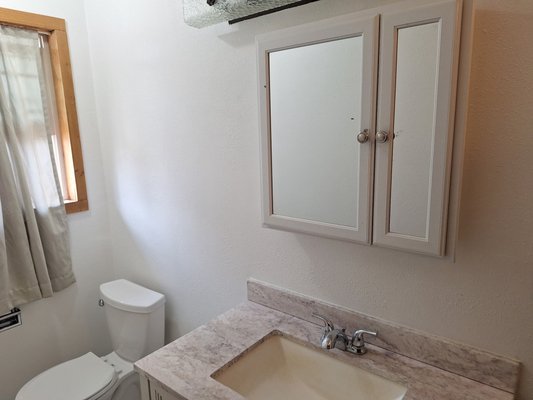 Bathroom remodel - This bathroom remodel has new interior paint, a new shower install, new flooring, vanity and a whole new atmosphere.