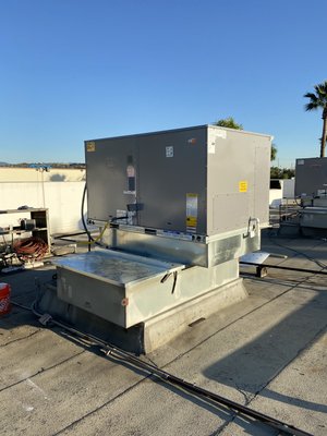 Commercial Package Unit Installation - On this particular commercial project we installed total of 7 packages unit. We removed the existing units, rebuilt the curb to fit new units. Installed new ICP (3) 10 ton units and (4)- 5 ton units. No project small or too big, we can handle all. Commercial Package Unit Installation - On this particular commercial project we installed total of 7 packages unit. We removed the existing units, rebuilt the curb to fit new units. Installed new ICP (3) 10 ton units and (4)- 5 ton units. No project small or too big, we can handle all.