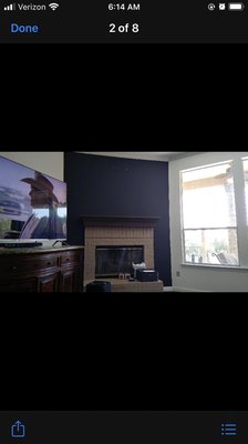 Fireplace remodel - Demoed old brick and installed slate and blue glass tile Fireplace remodel - Demoed old brick and installed slate and blue glass tile