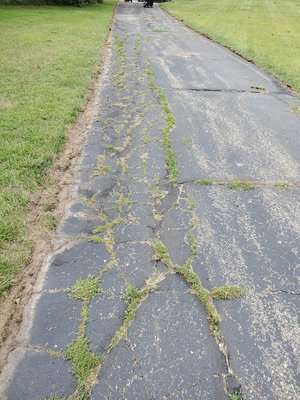 large drive way - before and after pics of clients asphalt. large drive way - before and after pics of clients asphalt.