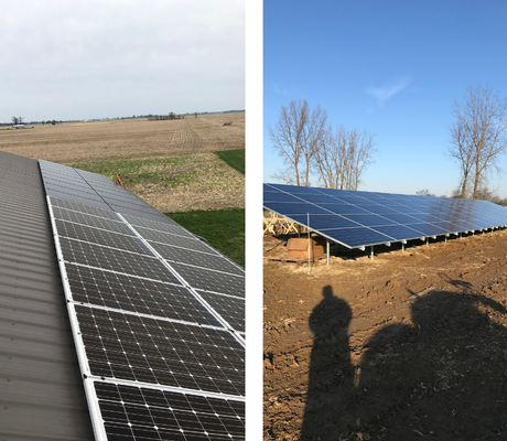 Solar Installation - Solar Panel Installation that is ground mounted and set up for solar panel battery installation