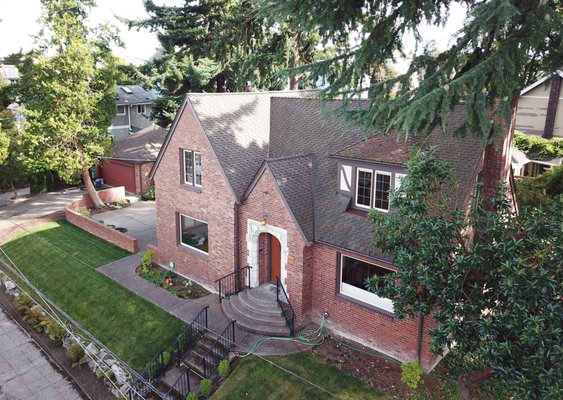 Brick Tudor Presidential TL - Cedar roof conversion on this brick Tudor with a Certainteed Presidential TL shingle.