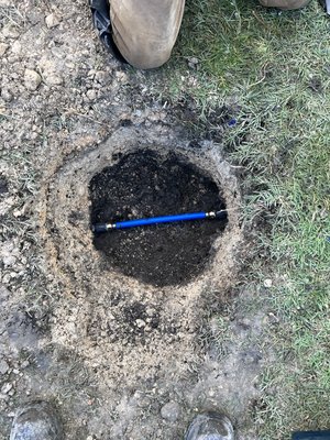 Leak detection services with yard line repair. - Everest Plumbing was called out to detect an unknown leak in the yard that ran right under a driveway. Our long time customers were happy with the repair we made. Call us for leak detection services today. Leak detection services with yard line repair. - Everest Plumbing was called out to detect an unknown leak in the yard that ran right under a driveway. Our long time customers were happy with the repair we made. Call us for leak detection services today.