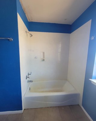 Bathroom Remodel - Homeowner wanted to upgrade the showers to a more modern look and contacted us to make their vision come to life. We started with the demolition of the bathrooms from floors to walls. Not only did we do the bathrooms, we also re did the flooring throughout the house.