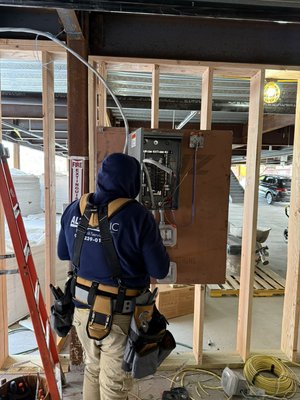 Panel installation - Temp panel -temp lights-temp power for new construction apartment building
