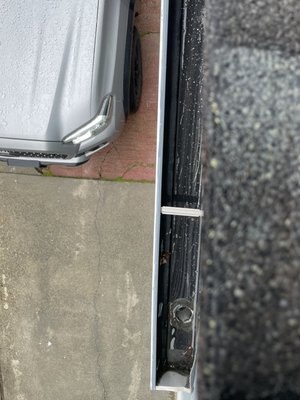 Gutter cleaning - This gutter cleaning was done on a rainy day, but we still got the job done.