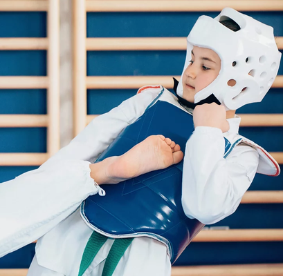 Taekwondo Tigers - AGES 4-6
The Taekwondo Tigers Program is a detailed curriculum that focuses on improving preschool age children’s basic motor and listening skills. These skills will help them enter society with a more confident and enthusiastic outlook. They will become better students at school, better listeners at home and more ambitious towards the future. We believe the time between the ages 4 and 6 are the most important years of a child’s development. Our program will enhance positive development in a fun and motivating way.
AGES 7-13
SELF-DEFENSE - Children's self-defense takes many forms. The martial arts teaches children to think instead of panic in potentially serious situations as well as how to appropriately react to threats from other kids and how to handle peer pressure.
SELF -CONFIDENCE - It doesn't come naturally for many children, but rather is developed over a period of time.
COORDINATION - Martial arts challenges the entire body, developing coordination, balance, agility and poise, often neglected in many team sports available to children in this age group.
EVERY CHILD WINS - In martial arts, every child can be a winner instead of a bench sitter because martial arts allows children to reach for their own potential rather than directly competing against other kids.
ADDITIONAL BENEFITS - Martial arts offer many other benefits for children such as improved concentration and self discipline, both of which contribute to improved performance in school.
CLASSES FOR CHILDREN ONLY - We pride ourselves in offering classes for children only. As professional instructors, we realize that children have specific training needs and requirements that can be best answered in their own classes since they learn differently from teenagers and adults. Taekwondo Tigers - AGES 4-6
The Taekwondo Tigers Program is a detailed curriculum that focuses on improving preschool age children’s basic motor and listening skills. These skills will help them enter society with a more confident and enthusiastic outlook. They will become better students at school, better listeners at home and more ambitious towards the future. We believe the time between the ages 4 and 6 are the most important years of a child’s development. Our program will enhance positive development in a fun and motivating way.
AGES 7-13
SELF-DEFENSE - Children's self-defense takes many forms. The martial arts teaches children to think instead of panic in potentially serious situations as well as how to appropriately react to threats from other kids and how to handle peer pressure.
SELF -CONFIDENCE - It doesn't come naturally for many children, but rather is developed over a period of time.
COORDINATION - Martial arts challenges the entire body, developing coordination, balance, agility and poise, often neglected in many team sports available to children in this age group.
EVERY CHILD WINS - In martial arts, every child can be a winner instead of a bench sitter because martial arts allows children to reach for their own potential rather than directly competing against other kids.
ADDITIONAL BENEFITS - Martial arts offer many other benefits for children such as improved concentration and self discipline, both of which contribute to improved performance in school.
CLASSES FOR CHILDREN ONLY - We pride ourselves in offering classes for children only. As professional instructors, we realize that children have specific training needs and requirements that can be best answered in their own classes since they learn differently from teenagers and adults.