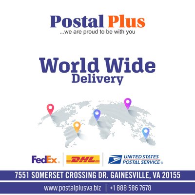 Express & International Shipping - Postal Plus is an Authorized ShipCenter for DHL and FedEx. Express delivery available with FedEx and international delivery available with DHL. We assure you that your shipment will arrive safely and on time! Express & International Shipping - Postal Plus is an Authorized ShipCenter for DHL and FedEx. Express delivery available with FedEx and international delivery available with DHL. We assure you that your shipment will arrive safely and on time!