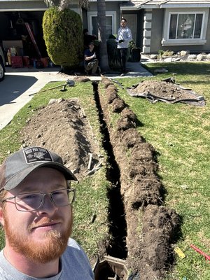 Water Main Replacement San Bernardino - We were called out to the home due to a leak on the main water line feeding the home. After identifying that the leak was in a very difficult location under a concrete walkway it was determined it would be best to replace the entire line rather than damaging the concrete for a 40 year old water line. The homeowner also preferred the replacement due to already having multiple leaks on this water line. We were able to get the new water main installed in a day and left with a left with another happy customer. There’s no job too big or small for practical plumbing! Water Main Replacement San Bernardino - We were called out to the home due to a leak on the main water line feeding the home. After identifying that the leak was in a very difficult location under a concrete walkway it was determined it would be best to replace the entire line rather than damaging the concrete for a 40 year old water line. The homeowner also preferred the replacement due to already having multiple leaks on this water line. We were able to get the new water main installed in a day and left with a left with another happy customer. There’s no job too big or small for practical plumbing!