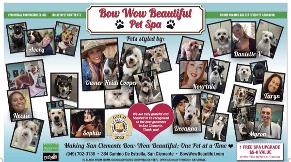 2023 Best of San Clemente and Next Doors Top Winner for Pet Grooming Services in San Clemente and Capistrano Beach❤️ - We are the 2023 winners of Best of San Clemente for grooming