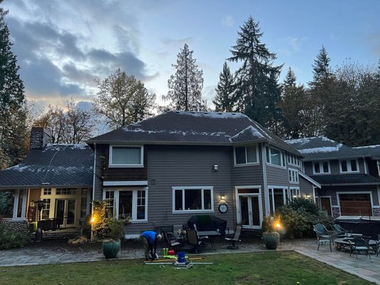 Roof Cleaning Moss Removal - Moss cleaning and Zinc powder treatement for your roof. 
The moss is brushed off not pressure washed. 
Metal roof debris removal and soft washing(chemicals) or pressure washing.