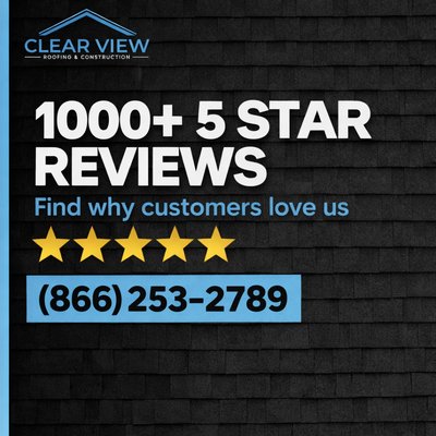 Over 1000+ 5 Star Reviews - Homeowners and businesses across Southern California love working with Clear View Roofing & Construction. Our commitment to quality, clear communication, and reliable service has earned us hundreds of satisfied customers and five star reviews. From start to finish, we focus on delivering a smooth experience and results you can trust. Over 1000+ 5 Star Reviews - Homeowners and businesses across Southern California love working with Clear View Roofing & Construction. Our commitment to quality, clear communication, and reliable service has earned us hundreds of satisfied customers and five star reviews. From start to finish, we focus on delivering a smooth experience and results you can trust.