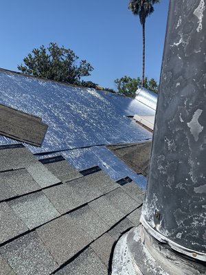 Roof Revover - This homeowner in Burbank could not keep the house cool in the summer. This was due to improper insulation and no ventilation. We installed Low-E to reflect the radiant heat, installed vents and cool roof shingles. We have a very happy customer. Roof Revover - This homeowner in Burbank could not keep the house cool in the summer. This was due to improper insulation and no ventilation. We installed Low-E to reflect the radiant heat, installed vents and cool roof shingles. We have a very happy customer.