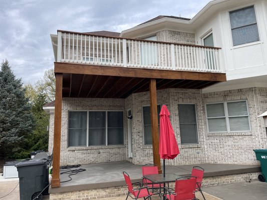 Deck Painting & Staining - We painted and stained this deck. Two different colors. Deck Painting & Staining - We painted and stained this deck. Two different colors.