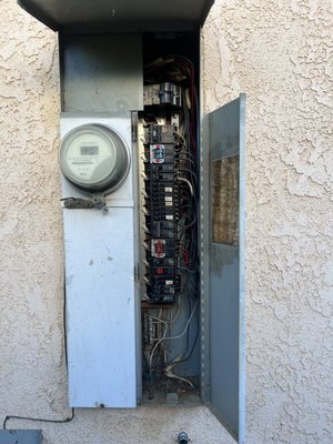 Panel Upgrade - This breaker panel needed an upgrade after the home owner complained of intermittent power issues in their home. We replaced all breakers and added a whole home surge protection device to reestablish power and keep them protected from any power surges. Panel Upgrade - This breaker panel needed an upgrade after the home owner complained of intermittent power issues in their home. We replaced all breakers and added a whole home surge protection device to reestablish power and keep them protected from any power surges.