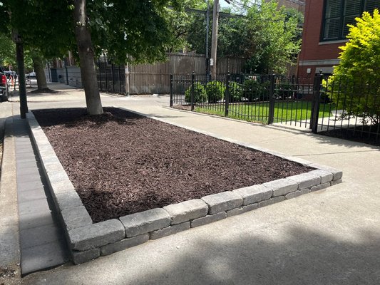 Parkway Bed Renovation with Stone Block Border - This project is a good example of how a landscape can evolve over time as the client’s needs change.
We first started working with this client in 2022 and have continued providing regular maintenance and other property services since then. One of the first improvements we made was a budget-friendly parkway refresh. The original parkway was uneven, unfinished, and did not add much curb appeal to the property. The client wanted something simple, clean, and attractive without overbuilding the space.
For the first version, we cleaned up the parkway, installed pressure-treated landscape timbers around the bed, added landscape fabric inside the area, and finished it with premium mulch. That gave the parkway a much cleaner look and helped make the space easier to maintain.
A few years later, the parkway was damaged after a municipal bucket truck drove onto the area while removing a storm-damaged tree. After that, the client decided it was time to rebuild the parkway with a stronger, more durable, and more polished design.
For the new version, we removed the damaged old border and prepared the area for a stone block installation. We dug a trench for the base, installed a gravel and sand foundation, and leveled everything carefully so the border would sit properly and look clean from the sidewalk and street.
We installed gray concrete retaining wall blocks around the parkway and bonded the blocks together with landscape block adhesive for added stability. The client wanted the flower bed to use as much of the parkway as possible, so we created a custom rounded corner and built the border around the light pole instead of taking the easy straight-line approach.
Along the street side, we also installed step stones so parked cars would have enough room to open their doors and passengers could step out more safely.
Inside the bed, we installed premium heavy-duty landscape fabric to help reduce future weed growth, then finished the area with premium mocha brown mulch for a clean, polished, finished look.
What we did:
- Removed the damaged old landscape border
- Cleaned and prepared the parkway bed
- Dug a trench for the new block border
- Installed a leveled gravel and sand base
- Installed gray concrete retaining wall blocks
- Bonded the blocks with landscape block adhesive
- Created a custom rounded corner around the parkway
- Built around the existing light pole
- Added step stones along the street side for easier car access
- Installed premium heavy-duty landscape fabric
- Finished the bed with premium mocha brown mulch
- Completed final cleanup and detail work
The final result is a custom parkway landscape bed that looks clean, organized, and more durable than the original budget-friendly version. It improves curb appeal, gives the property a more finished appearance, and creates a lower-maintenance landscape bed that better fits the client’s long-term needs. Parkway Bed Renovation with Stone Block Border - This project is a good example of how a landscape can evolve over time as the client’s needs change.
We first started working with this client in 2022 and have continued providing regular maintenance and other property services since then. One of the first improvements we made was a budget-friendly parkway refresh. The original parkway was uneven, unfinished, and did not add much curb appeal to the property. The client wanted something simple, clean, and attractive without overbuilding the space.
For the first version, we cleaned up the parkway, installed pressure-treated landscape timbers around the bed, added landscape fabric inside the area, and finished it with premium mulch. That gave the parkway a much cleaner look and helped make the space easier to maintain.
A few years later, the parkway was damaged after a municipal bucket truck drove onto the area while removing a storm-damaged tree. After that, the client decided it was time to rebuild the parkway with a stronger, more durable, and more polished design.
For the new version, we removed the damaged old border and prepared the area for a stone block installation. We dug a trench for the base, installed a gravel and sand foundation, and leveled everything carefully so the border would sit properly and look clean from the sidewalk and street.
We installed gray concrete retaining wall blocks around the parkway and bonded the blocks together with landscape block adhesive for added stability. The client wanted the flower bed to use as much of the parkway as possible, so we created a custom rounded corner and built the border around the light pole instead of taking the easy straight-line approach.
Along the street side, we also installed step stones so parked cars would have enough room to open their doors and passengers could step out more safely.
Inside the bed, we installed premium heavy-duty landscape fabric to help reduce future weed growth, then finished the area with premium mocha brown mulch for a clean, polished, finished look.
What we did:
- Removed the damaged old landscape border
- Cleaned and prepared the parkway bed
- Dug a trench for the new block border
- Installed a leveled gravel and sand base
- Installed gray concrete retaining wall blocks
- Bonded the blocks with landscape block adhesive
- Created a custom rounded corner around the parkway
- Built around the existing light pole
- Added step stones along the street side for easier car access
- Installed premium heavy-duty landscape fabric
- Finished the bed with premium mocha brown mulch
- Completed final cleanup and detail work
The final result is a custom parkway landscape bed that looks clean, organized, and more durable than the original budget-friendly version. It improves curb appeal, gives the property a more finished appearance, and creates a lower-maintenance landscape bed that better fits the client’s long-term needs.