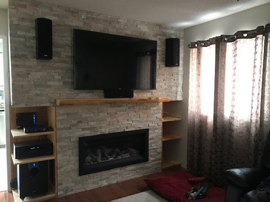 Living Room Fireplace remodel - This was a fireplace upgrade I finished in my home
