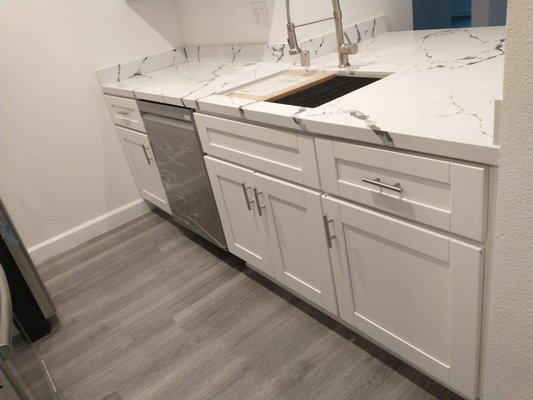 Sink Overflow / Kitchen Remodel - Sink overflow caused damage to cabinets floors and drywall.
We took the oppertunity to remodel the entire kitchen within Insurance budget Sink Overflow / Kitchen Remodel - Sink overflow caused damage to cabinets floors and drywall.
We took the oppertunity to remodel the entire kitchen within Insurance budget