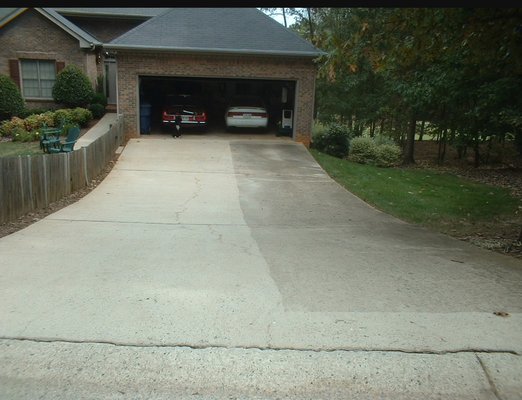 Pressure washing driveways - This five way was done with our driveway cleaning equipment and took about 20 min to complete half of this driveway. Pressure washing driveways - This five way was done with our driveway cleaning equipment and took about 20 min to complete half of this driveway.