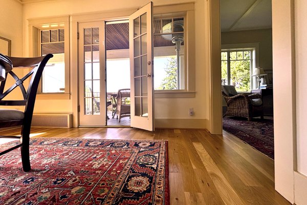 Mercer Island Hardwood Match - Every room in this early 20th-century Mercer Island Craftsman with a view of Lake Washington had severely damaged original fir, except for the kitchen and foyer. We replaced all the fir in the remaining rooms with matching white oak. Mercer Island Hardwood Match - Every room in this early 20th-century Mercer Island Craftsman with a view of Lake Washington had severely damaged original fir, except for the kitchen and foyer. We replaced all the fir in the remaining rooms with matching white oak.