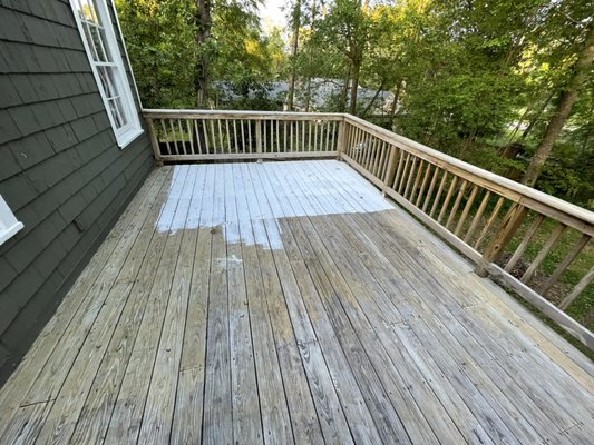 Deck cleaning - Lisa asked us to pressure wash her deck before she painted it. We were happy to take care of her cleaning needs. As you can see, she now has a deck ready to be painted or stained.
Call New Look Pressure Washing today 601-909-4411 Deck cleaning - Lisa asked us to pressure wash her deck before she painted it. We were happy to take care of her cleaning needs. As you can see, she now has a deck ready to be painted or stained.
Call New Look Pressure Washing today 601-909-4411
