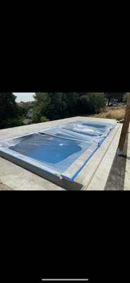 Camas project - This project was an outdoor lower deck and top deck tile install utilizing 24X48 tiles and 12X24 tiles for the treads and risers. 
Self edge complete along with wedi board underlayment. 
Custom slopes as the deck was not sloped.