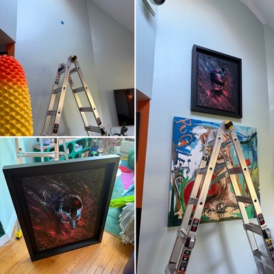 Heavy Artwork Installation - Completed this high-wall artwork installation in under an hour for $140.
The piece was mounted on heavy-duty anchors for maximum safety and stability.
Quick, precise, and reliable service — thank you for viewing!