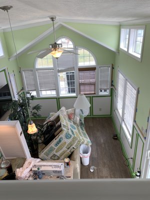 Tiny House Project - This is a vacation home for our client. We painted the entire inside of this adorable little park model home, transforming it from a coastal green to a soft beige. Tiny House Project - This is a vacation home for our client. We painted the entire inside of this adorable little park model home, transforming it from a coastal green to a soft beige.