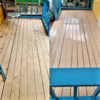 Deck restoration - For removing mold, mildew , and general dirt stains . Our Soft Wash cleaning method will be used to remove all the black mold and mildew sta