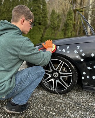 Exterior Cleaning - Enhance your vehicle’s appearance with our expert exterior cleaning service. Enjoy a meticulous hand wash, bug and tar removal, gentle drying, wheel and tire cleaning, and a streak-free finish on all exterior glass. Give your car a polished, refreshed look that stands out—courtesy of professional care and attention to detail. Exterior Cleaning - Enhance your vehicle’s appearance with our expert exterior cleaning service. Enjoy a meticulous hand wash, bug and tar removal, gentle drying, wheel and tire cleaning, and a streak-free finish on all exterior glass. Give your car a polished, refreshed look that stands out—courtesy of professional care and attention to detail.