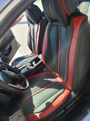 2018 Honda Civic - $249
2018 Honda Civic Seat Cover Installed, Black with Red Color
We do Free Professional Installation, Takes 30 Minutes