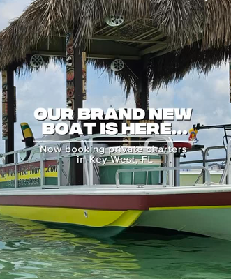 BOOK YOUR PRIVATE OR SHARED TOUR - BOOK YOUR PRIVATE OR SHARED TOUR ON OUR
ONE-OF-A-KIND THEMED BOAT!
With decades of roaming waters of the Florida Keys, Captain Bob's extensive knowledge of the area can take you to places some never see! Our fun themed boat is a 23 ft Hurricane with a 150 horsepower motor, and an incredible sound system
Choose among many beautiful places to explore such as gorgeous sandbars of Snipe Point, Mud Keys, Boca Grande as well as secluded sandbars with crystal clear water unknown to many
Choose our evening sunset cruises to view Key West's famous sunsets from the best seats in the house - THE WATER!
BYOB, SNACKS, SOFT DRINKS, AND ICE PROVIDED
To customize your personal tour, contact amanda@keywest-tikitours.com
or call (305) 504-3083 for more information
City Marina Garrison Bight
811 Palm Avenue
Causeway #11
Key West, FL 33040 BOOK YOUR PRIVATE OR SHARED TOUR - BOOK YOUR PRIVATE OR SHARED TOUR ON OUR
ONE-OF-A-KIND THEMED BOAT!
With decades of roaming waters of the Florida Keys, Captain Bob's extensive knowledge of the area can take you to places some never see! Our fun themed boat is a 23 ft Hurricane with a 150 horsepower motor, and an incredible sound system
Choose among many beautiful places to explore such as gorgeous sandbars of Snipe Point, Mud Keys, Boca Grande as well as secluded sandbars with crystal clear water unknown to many
Choose our evening sunset cruises to view Key West's famous sunsets from the best seats in the house - THE WATER!
BYOB, SNACKS, SOFT DRINKS, AND ICE PROVIDED
To customize your personal tour, contact amanda@keywest-tikitours.com
or call (305) 504-3083 for more information
City Marina Garrison Bight
811 Palm Avenue
Causeway #11
Key West, FL 33040