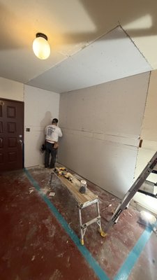 Living Room Drywall Installation & Finish - At Ryno Drywall Inc., we specialize in restoring walls and ceilings affected by water damage.
For this project, our team repaired the damaged drywall and carefully finished the affected areas to create a smooth, seamless appearance that blends with the surrounding surfaces.
Our goal is to restore every space to its original beauty while delivering high-quality workmanship and attention to detail. Living Room Drywall Installation & Finish - At Ryno Drywall Inc., we specialize in restoring walls and ceilings affected by water damage.
For this project, our team repaired the damaged drywall and carefully finished the affected areas to create a smooth, seamless appearance that blends with the surrounding surfaces.
Our goal is to restore every space to its original beauty while delivering high-quality workmanship and attention to detail.