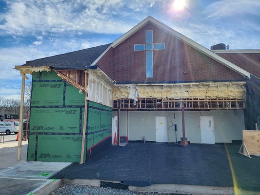 Church Demolition Boston Massachusetts - Demolition of Rear Church Wood Framed down to existing concrete slab.