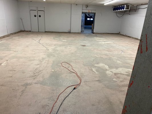 Converted chicken processing plant - A converted chicken processing plant that is now used for various commercial spaces. This image is a storage area used to house equipment. The floor system used was 1 coat of epoxy primer/sealer topped with a gray epoxy. Floor was flaked then top coated with 2 coats of polyaspartic clear coat for durability. Converted chicken processing plant - A converted chicken processing plant that is now used for various commercial spaces. This image is a storage area used to house equipment. The floor system used was 1 coat of epoxy primer/sealer topped with a gray epoxy. Floor was flaked then top coated with 2 coats of polyaspartic clear coat for durability.