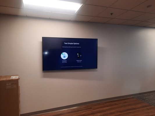 TV Mounting Buckhead office building - This TV was mounted in a high-rise office building for employee project monitoring.