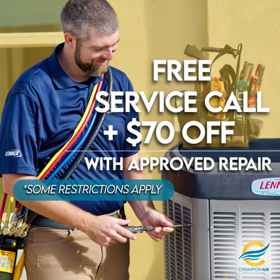 For Visiting - Homeowners in Phoenix, Scottsdale, and throughout the Valley know that reliable air conditioning and heating are not optional—they are essential. When your HVAC system breaks down, you need a company you can trust to respond quickly, provide honest service, and keep costs reasonable. That is why Champion Air is proud to offer an exclusive promotion that makes repairing your system easier and more affordable than ever. For a limited time, we are waiving the service call fee and giving you $70 off with approved repairs, some restrictions apply. This means that when your air conditioner or heater is acting up, you can schedule professional service from one of the Valley’s most trusted HVAC companies without worrying about hidden costs. You only pay for the repair itself, and we reduce that cost even further with $70 in savings.
This special offer is designed with Phoenix and Scottsdale homeowners in mind, especially during seasons when HVAC systems are pushed to their limits. Whether it is a scorching Arizona summer day with triple-digit heat or a chilly desert night in the winter, the last thing you want is to delay a repair because of cost concerns. With Champion Air’s free service call plus $70 off with approved repairs, you can take action immediately. Our certified technicians will come to your home, diagnose the issue, and explain your options clearly. If you move forward with the recommended repair, you not only save money on the repair itself but also avoid paying the standard diagnostic fee. That is instant savings and instant peace of mind.
As a Lennox Premier Dealer serving Phoenix, Scottsdale, and surrounding communities since 1982, Champion Air has built its reputation on delivering expert service backed by honesty and reliability. Every technician is background-checked, highly trained, and dedicated to providing solutions that fit your home and budget. Our team understands that HVAC repairs are often unplanned expenses, which is why this limited-time promotion is such a valuable opportunity. By eliminating the service call fee and offering $70 off, we help you resolve problems quickly without unnecessary financial stress. We know how disruptive it can be when your air conditioner stops cooling during a hot Phoenix afternoon, and our goal is to make the repair process as simple, affordable, and efficient as possible.
This offer is also a smart way to protect your system from bigger, costlier breakdowns. Many homeowners delay scheduling service because they are worried about paying for a visit that may not result in a repair. Unfortunately, small issues like weak airflow, unusual noises, or inconsistent cooling can escalate into major system failures if left untreated. With Champion Air’s free service call and discounted repair promotion, you can eliminate that hesitation. If something seems wrong with your air conditioner, furnace, or heat pump, call us right away. There is no financial risk to having us take a look, and if a repair is needed, you benefit from immediate savings. This proactive approach helps extend the lifespan of your system, improves efficiency, and keeps your home comfortable year-round.
Champion Air is committed to delivering long-term value beyond just this promotion. We are available for emergency repairs 24 hours a day, 7 days a week, with no overtime fees. We also offer ongoing savings and benefits through our ChampionCare Membership, which includes two maintenance visits per year, priority scheduling, waived diagnostic fees, and discounts on future repairs. Pairing these long-term benefits with our current service call and repair discount makes Champion Air the most cost-effective choice for HVAC service in Phoenix, Scottsdale, and across Maricopa County. Our customers consistently choose us because we treat every home with respect, we show up when we say we will, and we provide clear, upfront pricing with no surprises.
Arizona’s harsh desert climate makes it especially important to keep your HVAC system in peak condition. From dust buildup in ductwork to constant wear and tear on air conditioners that run nearly year-round, systems in Phoenix and Scottsdale require expert attention to operate reliably. Champion Air’s experienced team specializes in identifying these common issues and resolving them quickly. With this promotion, you can take advantage of our decades of local expertise while saving money at the same time. Whether your repair is minor or more extensive, you will know you are getting high-quality workmanship at a fair price. For Visiting - Homeowners in Phoenix, Scottsdale, and throughout the Valley know that reliable air conditioning and heating are not optional—they are essential. When your HVAC system breaks down, you need a company you can trust to respond quickly, provide honest service, and keep costs reasonable. That is why Champion Air is proud to offer an exclusive promotion that makes repairing your system easier and more affordable than ever. For a limited time, we are waiving the service call fee and giving you $70 off with approved repairs, some restrictions apply. This means that when your air conditioner or heater is acting up, you can schedule professional service from one of the Valley’s most trusted HVAC companies without worrying about hidden costs. You only pay for the repair itself, and we reduce that cost even further with $70 in savings.
This special offer is designed with Phoenix and Scottsdale homeowners in mind, especially during seasons when HVAC systems are pushed to their limits. Whether it is a scorching Arizona summer day with triple-digit heat or a chilly desert night in the winter, the last thing you want is to delay a repair because of cost concerns. With Champion Air’s free service call plus $70 off with approved repairs, you can take action immediately. Our certified technicians will come to your home, diagnose the issue, and explain your options clearly. If you move forward with the recommended repair, you not only save money on the repair itself but also avoid paying the standard diagnostic fee. That is instant savings and instant peace of mind.
As a Lennox Premier Dealer serving Phoenix, Scottsdale, and surrounding communities since 1982, Champion Air has built its reputation on delivering expert service backed by honesty and reliability. Every technician is background-checked, highly trained, and dedicated to providing solutions that fit your home and budget. Our team understands that HVAC repairs are often unplanned expenses, which is why this limited-time promotion is such a valuable opportunity. By eliminating the service call fee and offering $70 off, we help you resolve problems quickly without unnecessary financial stress. We know how disruptive it can be when your air conditioner stops cooling during a hot Phoenix afternoon, and our goal is to make the repair process as simple, affordable, and efficient as possible.
This offer is also a smart way to protect your system from bigger, costlier breakdowns. Many homeowners delay scheduling service because they are worried about paying for a visit that may not result in a repair. Unfortunately, small issues like weak airflow, unusual noises, or inconsistent cooling can escalate into major system failures if left untreated. With Champion Air’s free service call and discounted repair promotion, you can eliminate that hesitation. If something seems wrong with your air conditioner, furnace, or heat pump, call us right away. There is no financial risk to having us take a look, and if a repair is needed, you benefit from immediate savings. This proactive approach helps extend the lifespan of your system, improves efficiency, and keeps your home comfortable year-round.
Champion Air is committed to delivering long-term value beyond just this promotion. We are available for emergency repairs 24 hours a day, 7 days a week, with no overtime fees. We also offer ongoing savings and benefits through our ChampionCare Membership, which includes two maintenance visits per year, priority scheduling, waived diagnostic fees, and discounts on future repairs. Pairing these long-term benefits with our current service call and repair discount makes Champion Air the most cost-effective choice for HVAC service in Phoenix, Scottsdale, and across Maricopa County. Our customers consistently choose us because we treat every home with respect, we show up when we say we will, and we provide clear, upfront pricing with no surprises.
Arizona’s harsh desert climate makes it especially important to keep your HVAC system in peak condition. From dust buildup in ductwork to constant wear and tear on air conditioners that run nearly year-round, systems in Phoenix and Scottsdale require expert attention to operate reliably. Champion Air’s experienced team specializes in identifying these common issues and resolving them quickly. With this promotion, you can take advantage of our decades of local expertise while saving money at the same time. Whether your repair is minor or more extensive, you will know you are getting high-quality workmanship at a fair price.