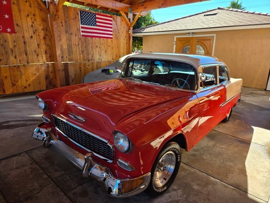 1955 Chevrolet Waxing - We were hired to detail this classic 1955 Chevrolet. We started by doing a prewash and foam bath, followed by a thorough and gentle hand wash, then a clay-bar decontamination, and finally applied a premium paste wax that added a showroom shine and will keep it protected for a long time. Contact us today to book your next detail!