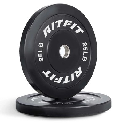Bumper Plates Olympic Rubber Weight Plates - RitFit's rubber weight plates are crafted with quality materials like iron and rubber, featuring an integrated metal sleeve and stainless-steel hub for smooth fitting and exceptional durability in tough training environments. Bumper Plates Olympic Rubber Weight Plates - RitFit's rubber weight plates are crafted with quality materials like iron and rubber, featuring an integrated metal sleeve and stainless-steel hub for smooth fitting and exceptional durability in tough training environments.