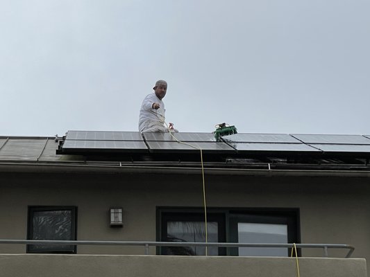 Sola Panel Cleaning - We are told by our customers and at my house as well that we get a 25% boast in output when the panels are clean.