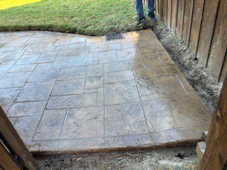 Concrete Work - Driveways, Sidewalks, Slabs 
Stamped concrete, broom finish