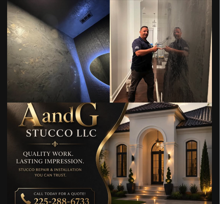 ⚡️Meet the Owner – Call Andy for a Free Estimate Today! ⚡️ - When you choose AandG Stucco LLC, you work directly with Andy—the owner, project manager, and the driving force behind every job. Andy oversees every project personally, ensuring each detail meets the highest standard of quality.

His reputation speaks for itself: rave reviews across Google, Yelp, the Better Business Bureau, and social media all reflect Andy’s unwavering commitment to professionalism and customer satisfaction. From your first call to the final walkthrough, Andy stands behind the work his company produces—guaranteeing a lasting impression for your home or business.

Experience the difference a hands-on owner can make.
Call Andy at 225-288-6733 for your free estimate and trust your project to a specialist who treats every job as his own!