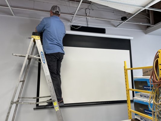 Business AV & Network Install - Complete re-model of an office. Cabling, PA system, Speakers, Electronic projector screen, WiFi, Vlan's, Music integration, wall plates, patch panels. All done professional & neat with a high level of security. Business AV & Network Install - Complete re-model of an office. Cabling, PA system, Speakers, Electronic projector screen, WiFi, Vlan's, Music integration, wall plates, patch panels. All done professional & neat with a high level of security.