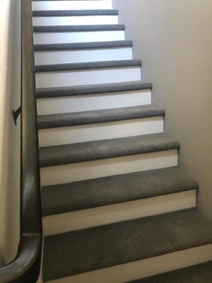 LVP Flooring and Stair Project - Added to a 1500 sq./ft project flooring project LVP to a staircase and custom riser and carpet solution to another staircase. LVP Flooring and Stair Project - Added to a 1500 sq./ft project flooring project LVP to a staircase and custom riser and carpet solution to another staircase.