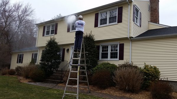 House washing - local professional Power washing company that uses ladders to get to the top hard to reach areas so you don't have too. over 30 years experience. House washing - local professional Power washing company that uses ladders to get to the top hard to reach areas so you don't have too. over 30 years experience.