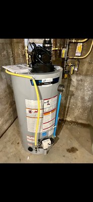 New Power Vented water heater - Recently installed a brand-new 50-gallon tank-style power-vented water heater in a home located in the heart of Old South, which had undergone a complete renovation. This addition ensures ample and reliable hot water supply to complement the home's modernized interior. New Power Vented water heater - Recently installed a brand-new 50-gallon tank-style power-vented water heater in a home located in the heart of Old South, which had undergone a complete renovation. This addition ensures ample and reliable hot water supply to complement the home's modernized interior.