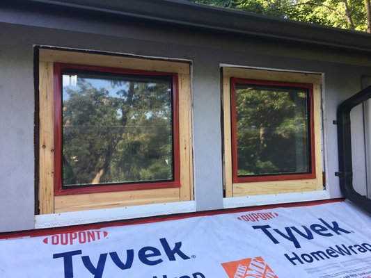 Stucco or (EIFS) Windows trim repair - the homeowner decided to change his windows, but the stucco had to be cut, he called us and we found the wall like this  The first thing we did was protect the wall with tyvek paper, then we installed the EPS FOAM, to create the trim again around the windows After having sanded the EPS Foam, we have applied a coat of Sto Basecoat and fibermesh. After letting the base coat dry, we have applied the final step, a texture coat or "Finish color" What is Paint mixed with fine sand or "SandFine finish color" Which is available in all colors
Total cost of the repair $1750.50
Complete in 2 days.