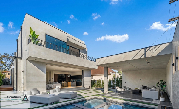 Yamada Residence Beverly Hills, CA - Full home remodel include the kitchen, bathrooms, windows, pool and outdoor area. We added new flooring, outdoor railing, doors, flooring and custom cabinetry